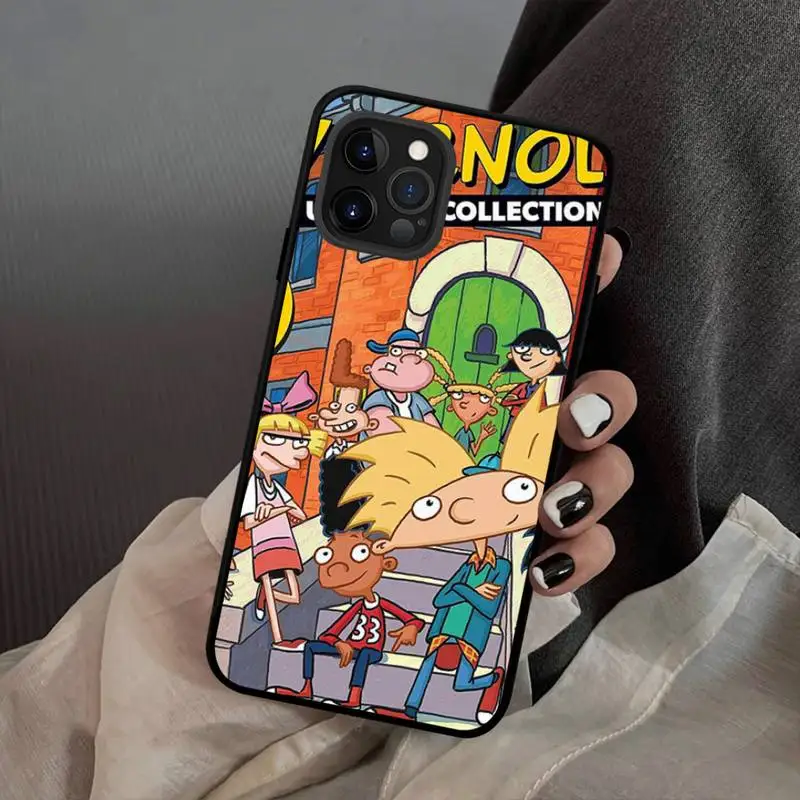 Hey Arnold Phone Case for iPhone 13 12 mini 11 pro Xs max Xr X 8 7 6 6s Plus 5s cover