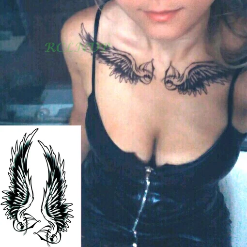 Waterproof Temporary Tattoo Sticker divine wings of angel tatto stickers flash tatoo fake tattoos for girl women lady 7