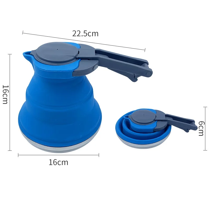 1.5L Easy Carry Folding Silicone Kettle Water Pot Camping Travel Kitchen Tools Tea Coffee Kettle ( Random Colors）