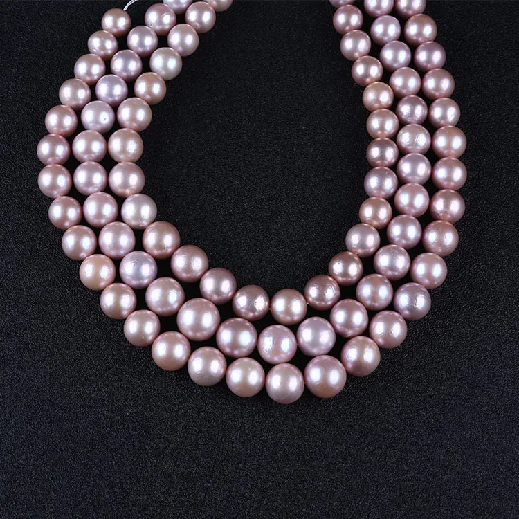 

12-15mm Purple AA Round Edison Freshwater Pearl Strand