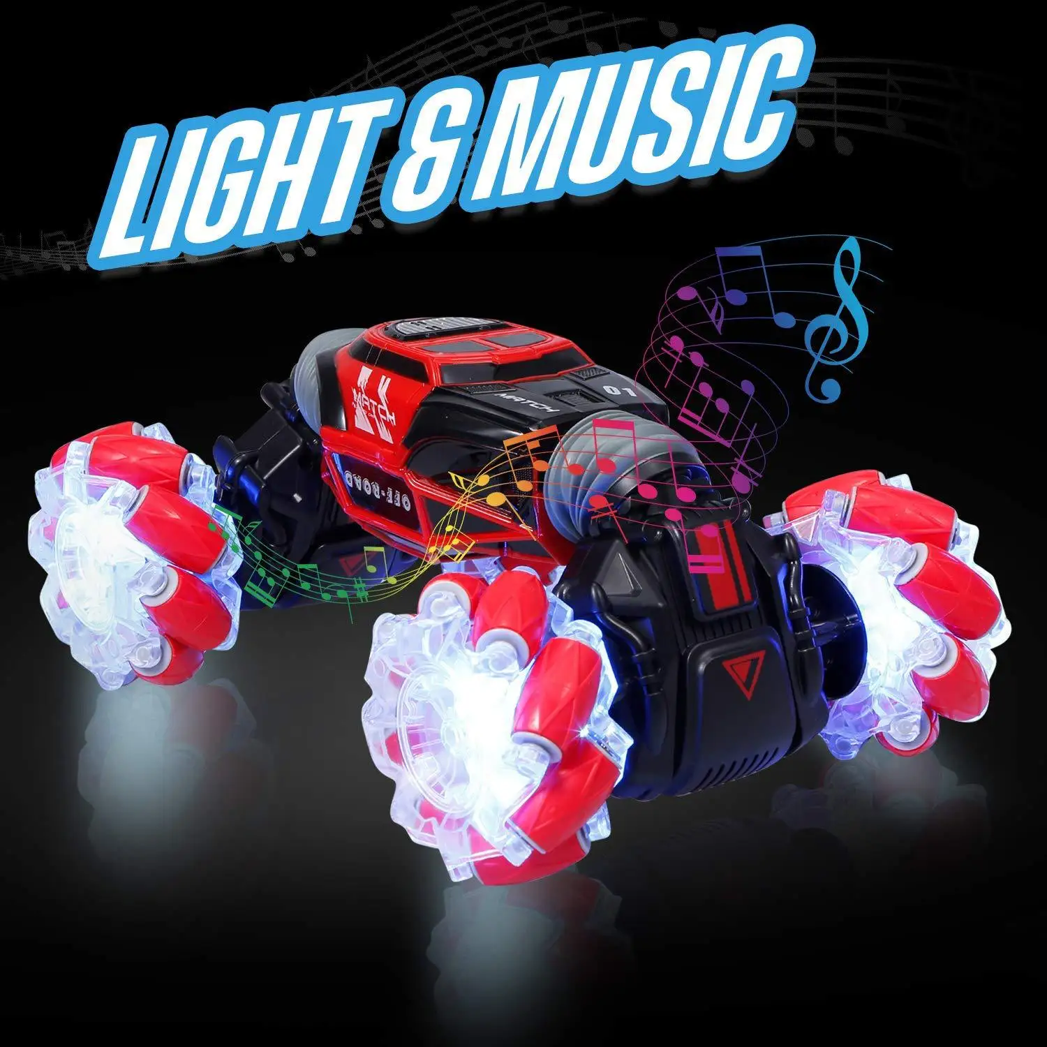 4WD RC  Watch Gesture Control Twist Stunt Car Machaine Off-Road Vechile  Gift Toy for Kid with Music LED Light