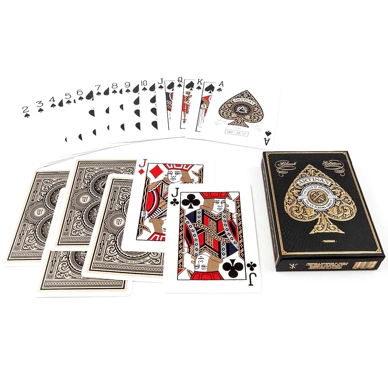 Theory11 Artisan Playing Cards Black Deck Poker Size Magic Card Games Magic Tricks Props for Magician