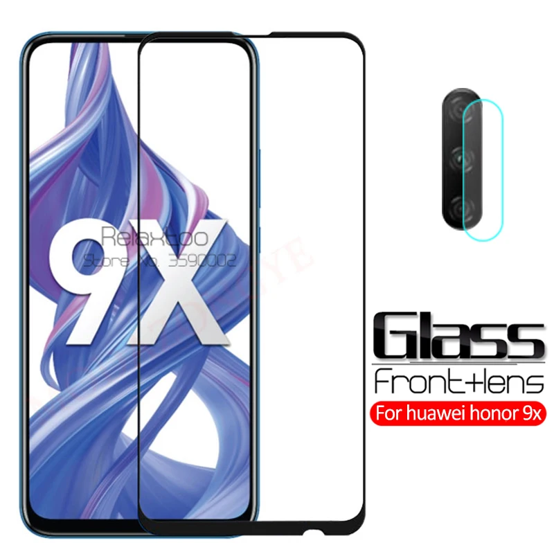 2-in-1 Camera Tempered Glass For huawei honor 9x STK-LX1 premium Protective Glass on honor 9 x x9 honor9x screen protector Film