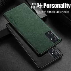 Luxury leather case for Samsung Galaxy M52 5G, case with cross pattern