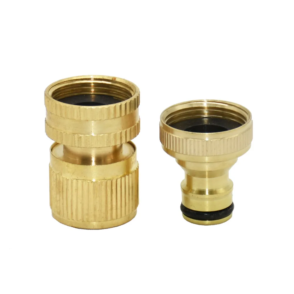 1/2 3/4 inch Thread Brass Garden Hose Quick Connector Water Tap Adaptor Car Wash Water Gun Fast Joints Fittings