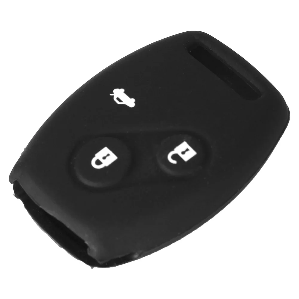 KEYYOU 3 Buttons Silicone Car Key Cover Case For Honda Accord CR-V CRV Civic Pilot Fit Freed StepWGN Fob Key Jacket Car-stying