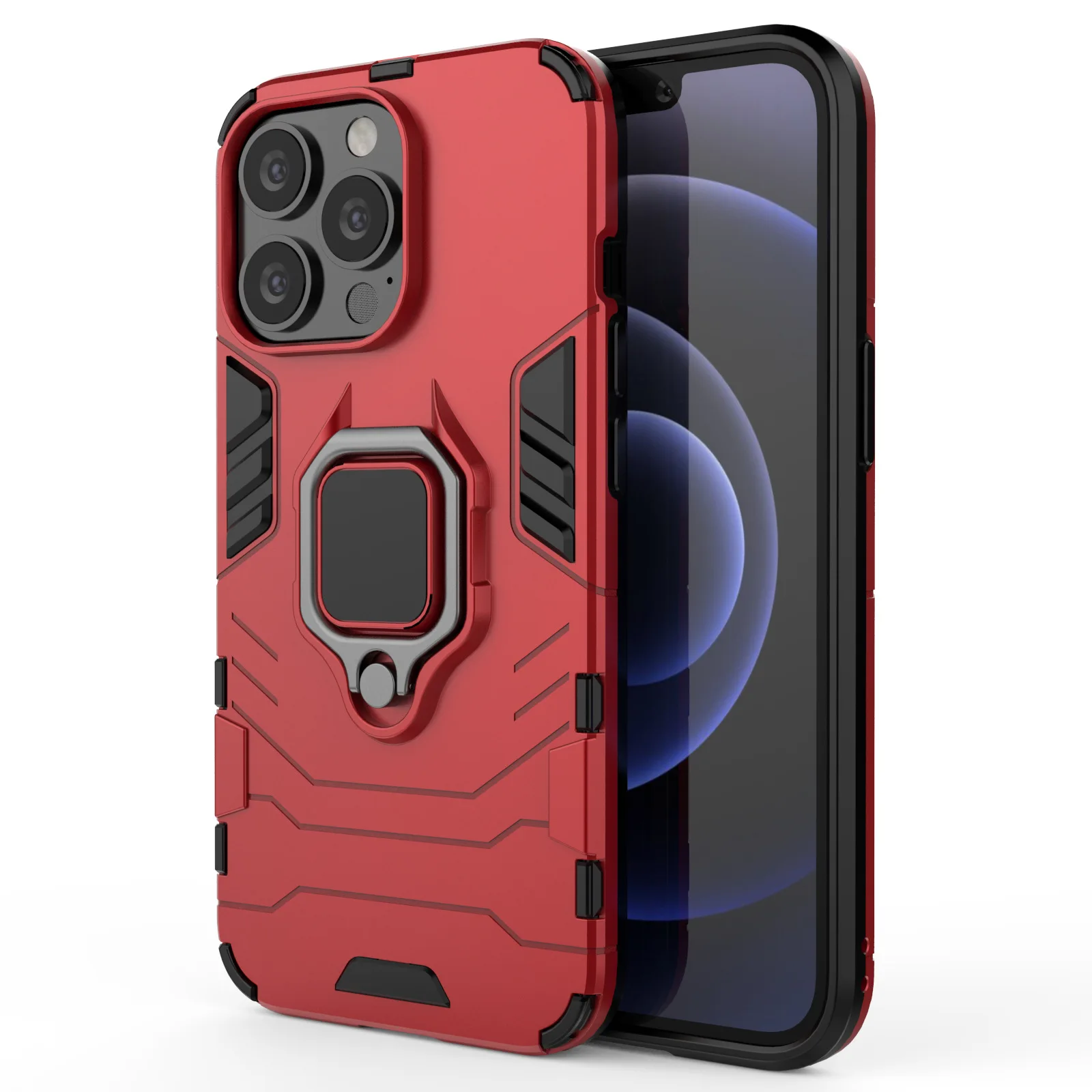 Case For Iphone 13 Pro Max 12 Min 11 Panther 2 in 1 Iron Man Fall Proof Ring Bracket Buckle Phone Accessories Covers Fundas