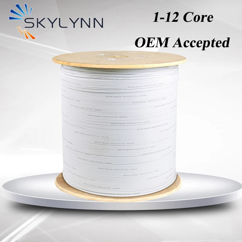 

1Km/Drum 1 Core Single Mode G652D/G657A1/G657A2 White LSZH Jacket with Galvanized Seel Wire FTTH Fiber Optic Drop Cable