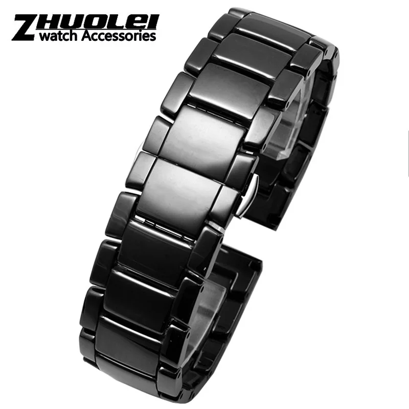 high quality Ceramic watchband for AR1507 AR1508 AR1508 Samsung Galaxy watch S3 gear 46mm watch bracelet straps 22mm