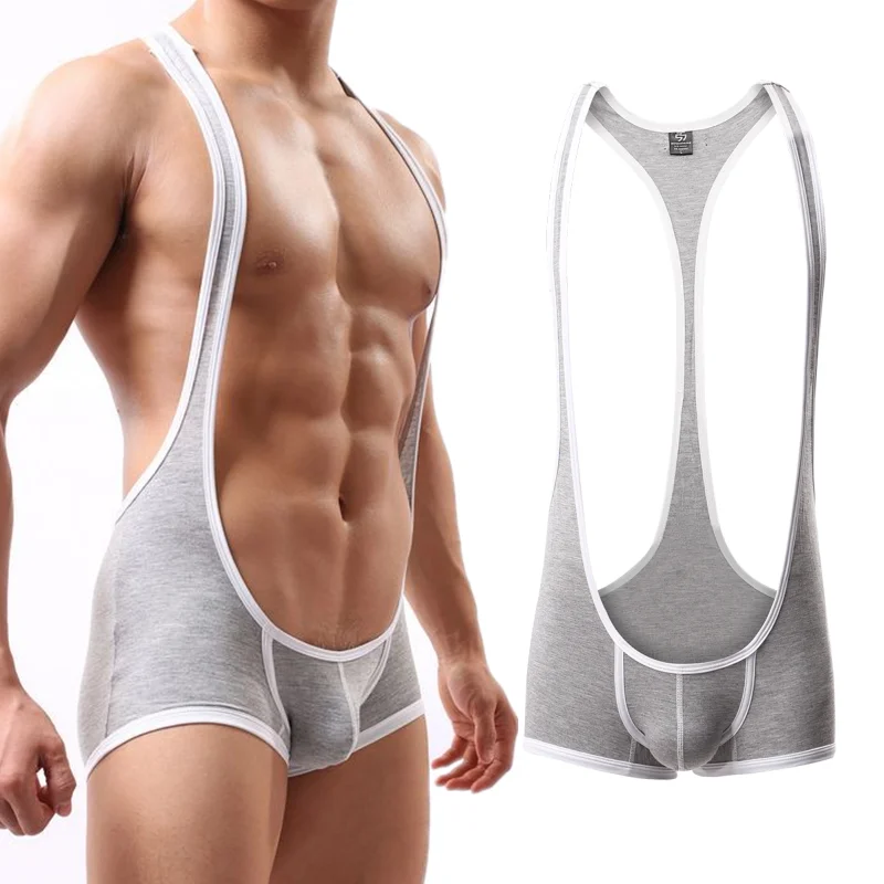 Mens Undershirts Modal Underwear Sexy Jumpsuit Leotard Bodysuit Wrestling Singlet Bugle Pouch Bodybuilding Sportswear Sleepwear