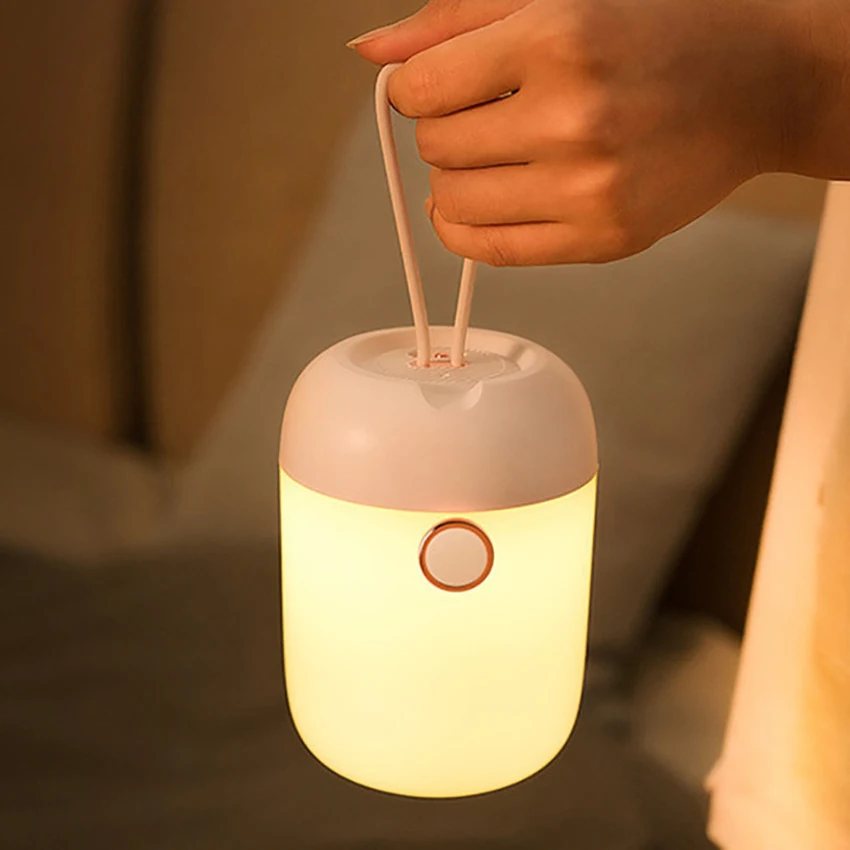 Lampada da comodino ricaricabile dimmerabile continua portatile della luce notturna della scuola materna del LED con la corda, cambiamento di colore per il salone delle camere da letto