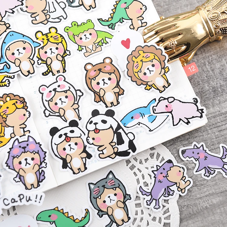 35pcs/lotCute cartoon hat Sticker Diy Album Scrapbooking Diary Planner Journal Sticker Decorative Label For Kids