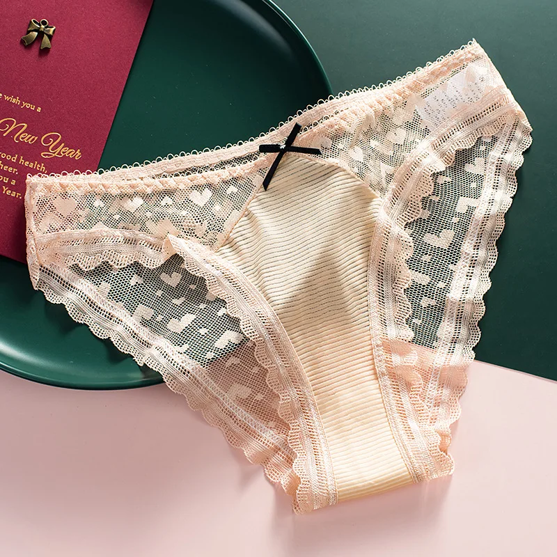 3pcs/lot Lace Panties Sexy Women Lace Briefs Transparent Low-Rise Pantys Underwear Female Underpants Intimates Lingerie M-XL