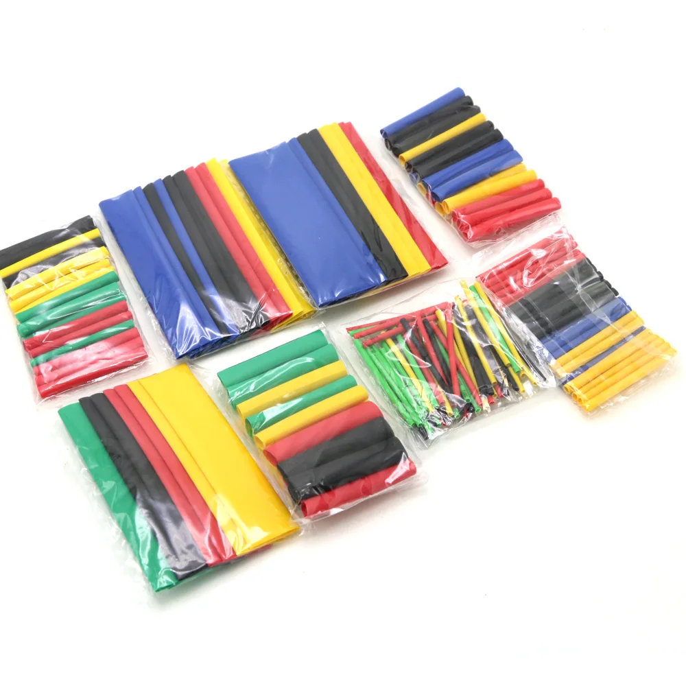 164pcs/box Heat Shrink Tube Kit Shrinking Assorted Polyolefin Insulation Sleeving Heat Shrink Tubing Wire Cable 8 Sizes 2:1 s