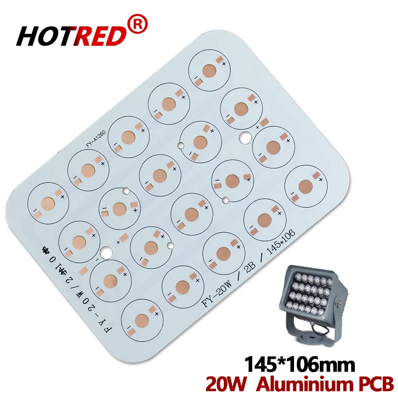Aluminiowa płytka PCB LED, podstawa, podkładka do diod LED 1W 3W 3535 XPE 20W 50W 60W, chipy LED, 145*106mm, radiator do lamp i reflektorów.