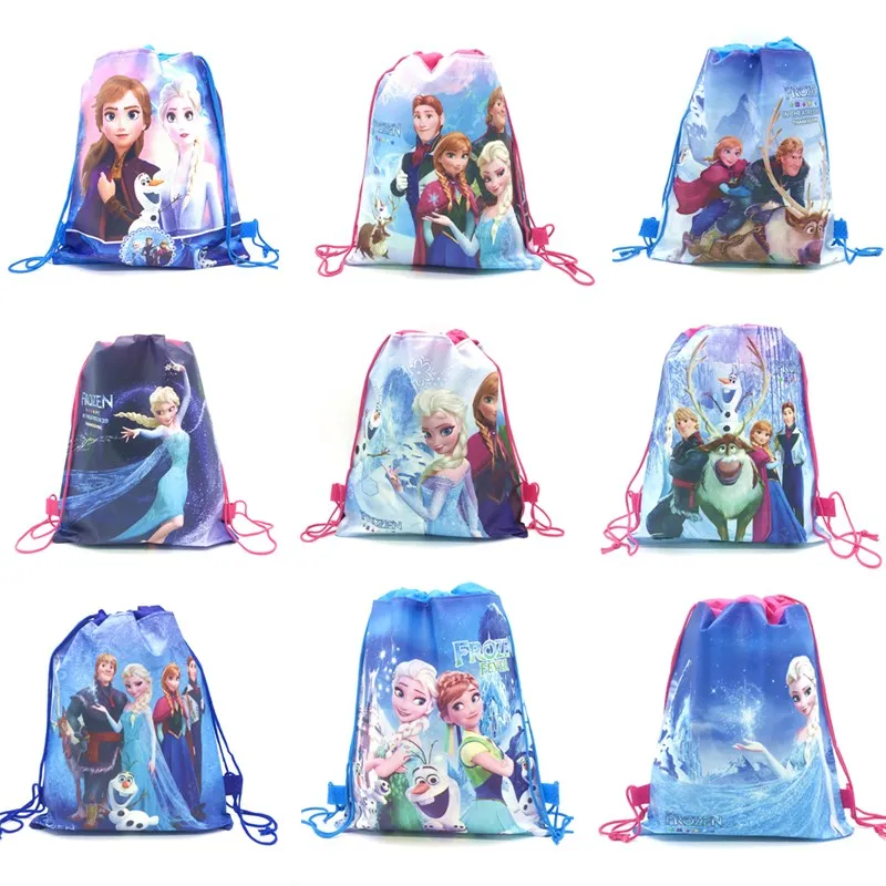 Disney Frozen II Theme Freezing Anna And Elsa Snow Queen Movie Frozen Bag Non-woven Drawstring Bags SchoolBag Shopping Bag 1pcs