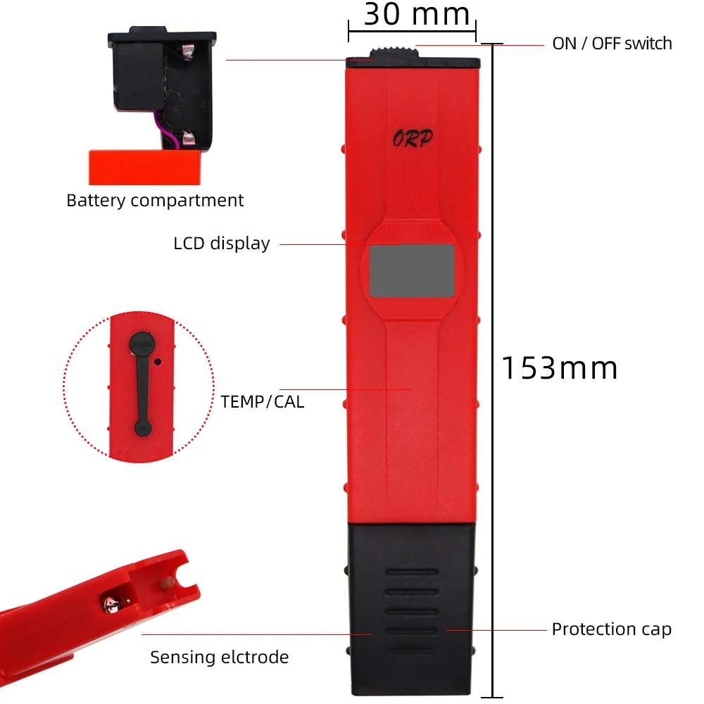 Digital PH Merer Pen-type ORP Meter ORP Tester Water/ mV Meter/ Oxidation Reduction Potential Tester