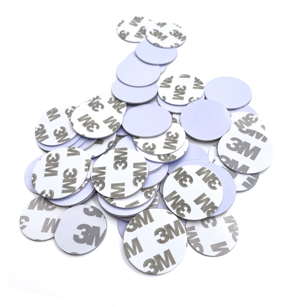 Genuine ICODE SLIX PVC Coin Card with 3M Adhesive Dia 20mm ISO15693 Smart Tags 13.56MHZ