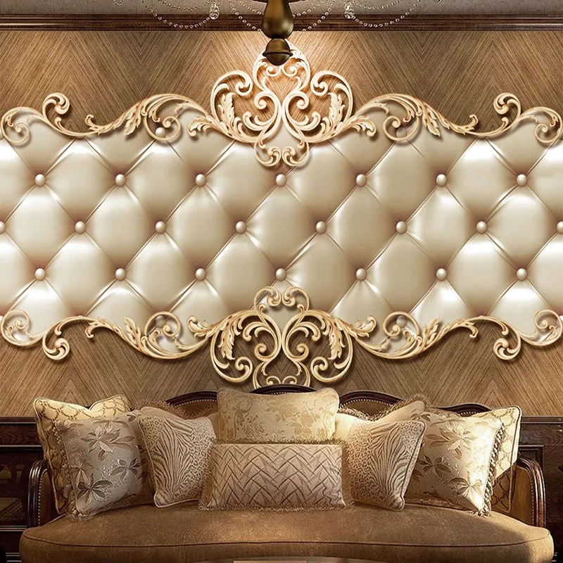3D Wallpaper European Style Retro Soft Roll Flowers Photo Wall Murals Living Room TV Bedroom Background Wall Decor Wall Painting