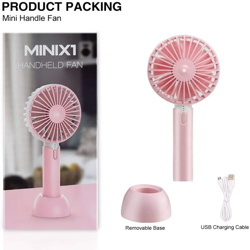 مروحة يدوية صغيرة USB مروحة مكتب مروحة محمولة شخصية صغيرة 3 سرعة قابل للتعديل مروحة شخصية للسفر في الهواء الطلق المنزل والمكتب