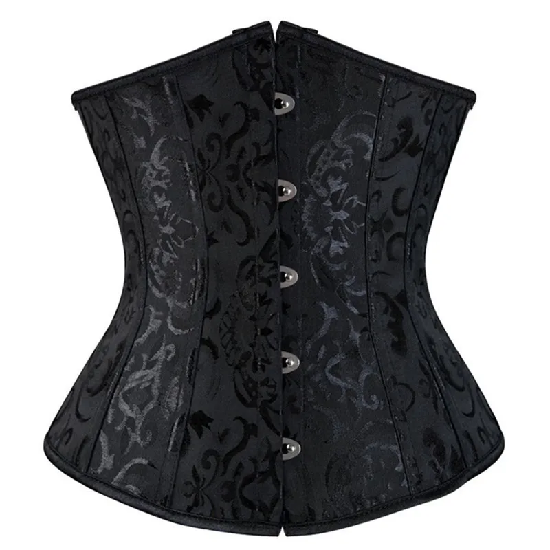 

Sexy Corset Underbust Printing Bustiers Slimming Belt Body Shaper Up Boned Overbust Waist Women Costumes Black Plus Size S-6XL