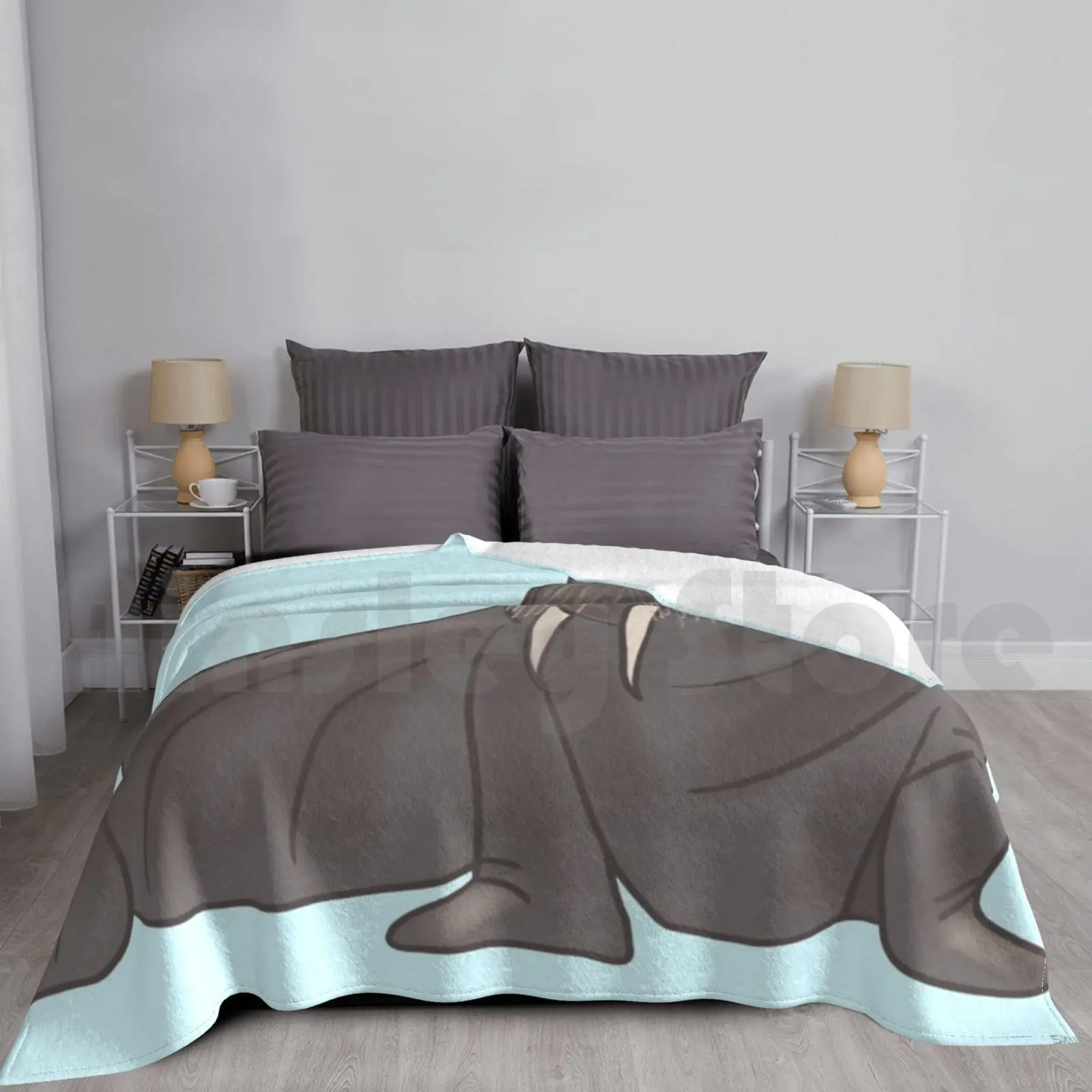 

Walrus-Cartoon Blanket For Sofa Bed Travel Walrus Walruses Arctic Animal Art Animal Wildlife Marine Life