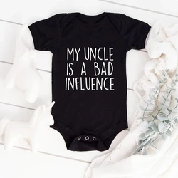 Body de algodón de My Uncle Is A Bad Influence para bebé, mono de verano para bebé, anuncio de embarazo, ropa para niños y niñas, regalo para Baby Shower