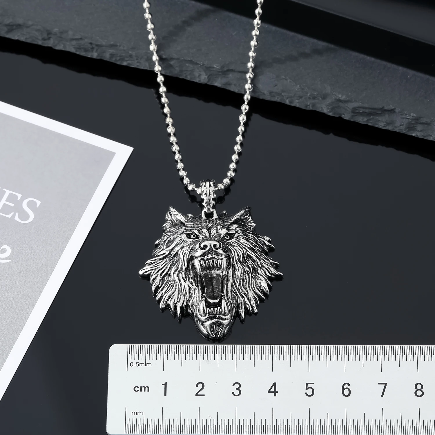 1PC New Retro Metal Punk Necklace Alloy Wolf Head Animal Totem Pendant Necklace Sweater Chain Men\'s Necklace Jewelry