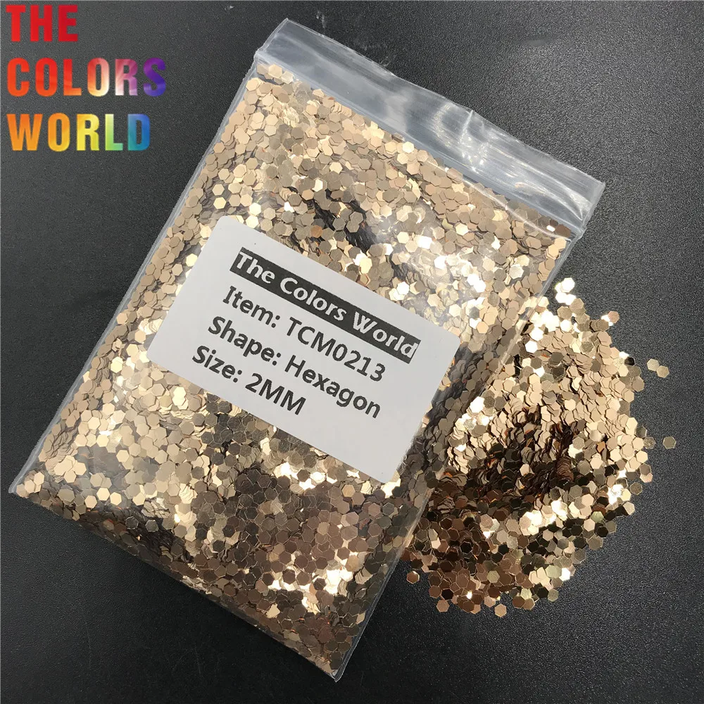 TCM0213 Sand Gold Color Metallic Luster Hexagon Shape Nail Glitter Nail Art Decoration Makeup Body Glitter Handwork DIY