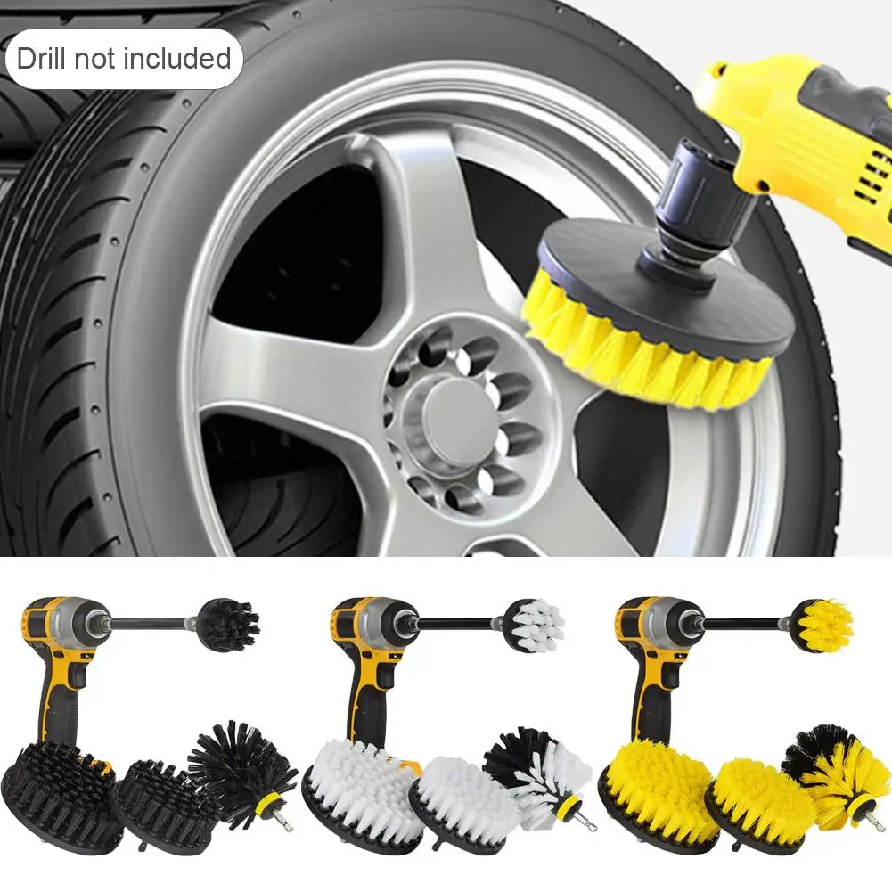 5 PCS Drill Brush Scrub Kit Set Motorcycle Accessories with Extension Rod for Car Cleaning Deck Seats Boat Seat Carpet Fabric