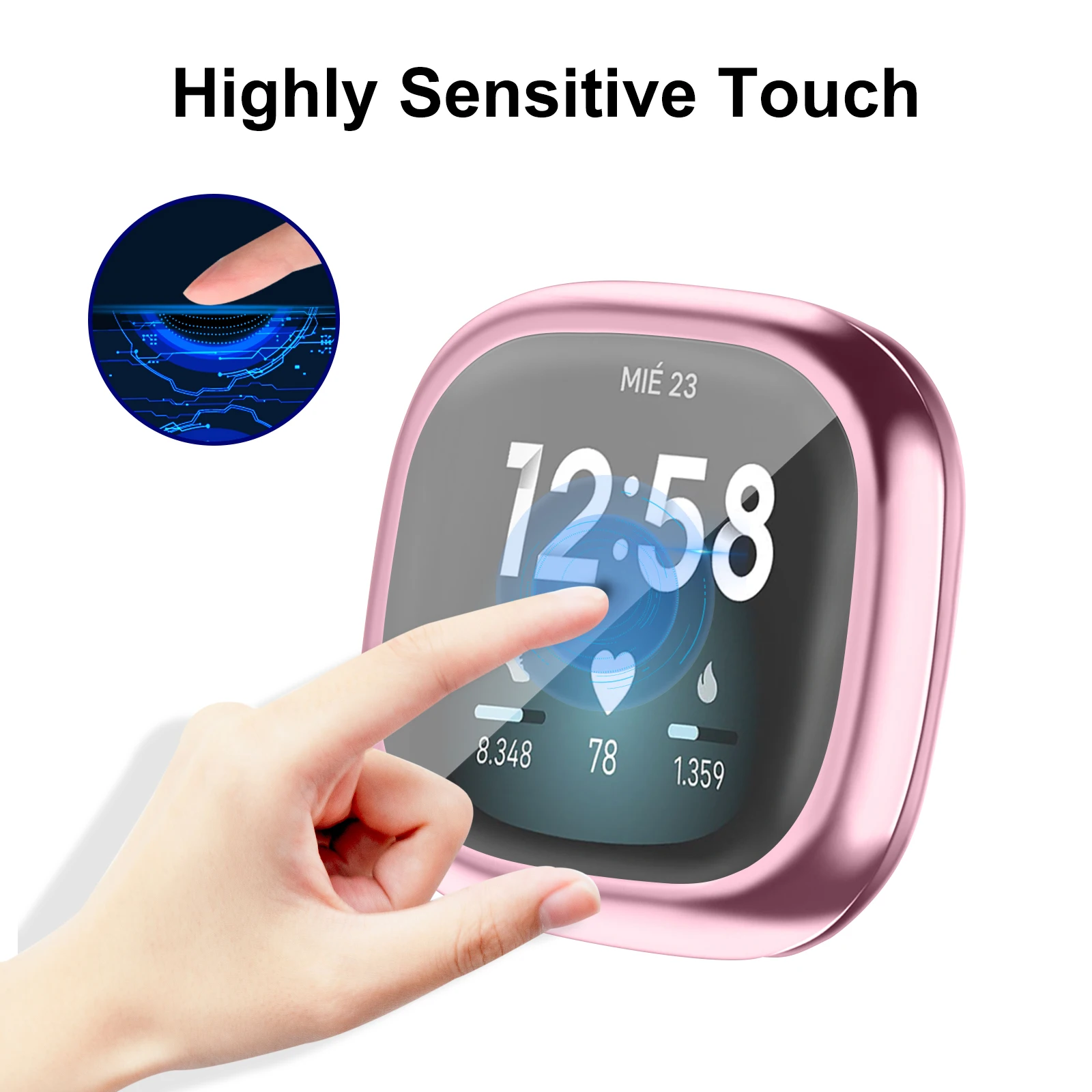 6Pcs Soft TPU Full Screen Protector Cover Case For Fitbit Versa 2 Case Shockproof Smart Watch Bumper Shell For Fitbit Versa 2