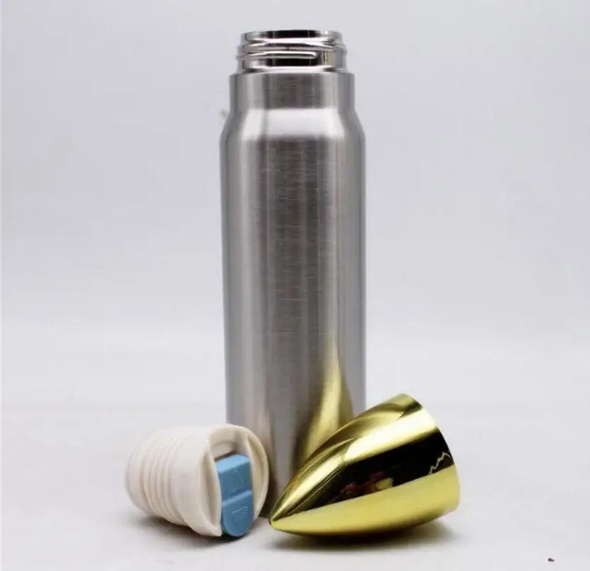 

500ml 17oz Bullet Flask Water Bottle Stainless Steel Bottle 500ml Double Wall Vacuum Insulated Tea Cups Bullet Vaso Tumbler