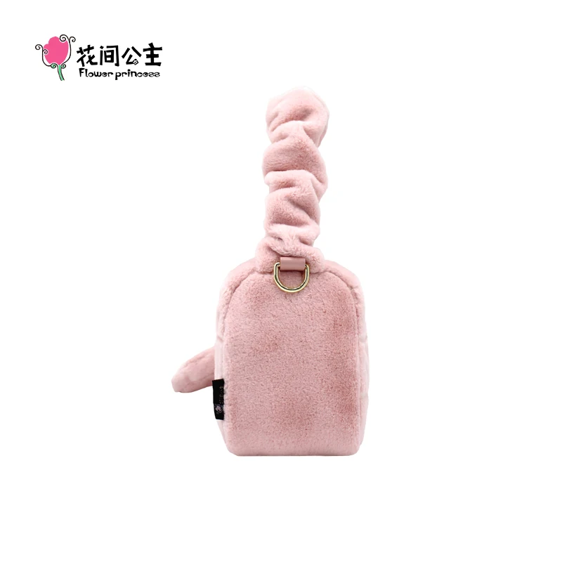 Flower Princess Artist Women\'s Bag Autumn/Winter New Plush Trend 2024 Fashion Pink Female Crossbody Small Handbag Square Bag