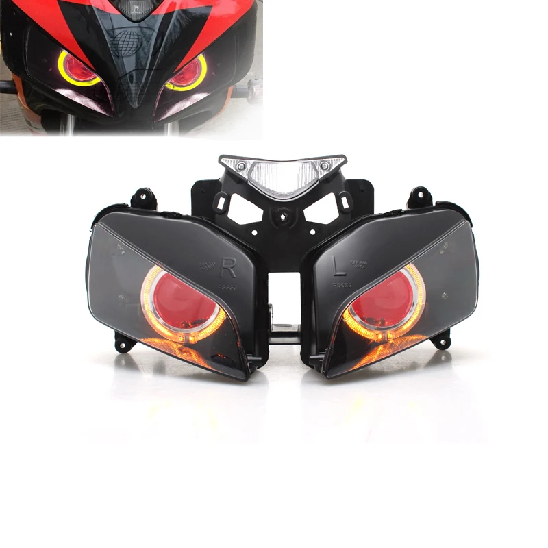 Motorcycle Front Headlight HID Bi-Xenon Projector Headlight Assembly Head Light For Honda CBR1000RR 2004-07 Angel Eye Head Lamp