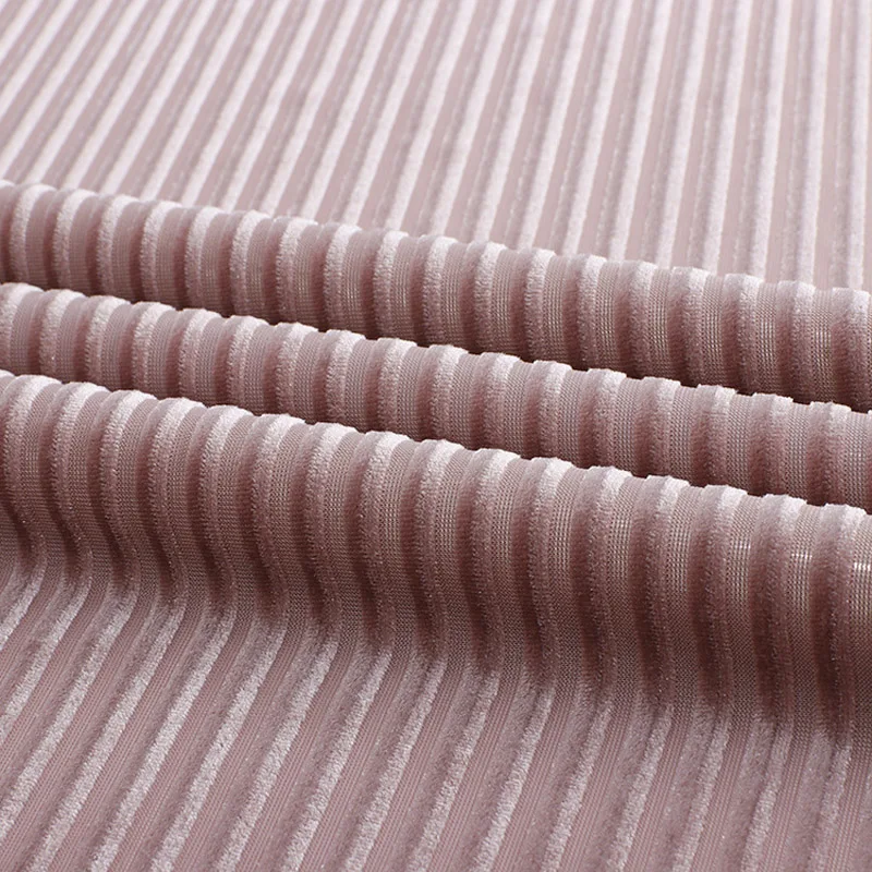 Stripe Velvet Stretchy Fabric DIY Dress Textile Gorgeous Fabric For Dress Trousers Luxury Soft Home Textile