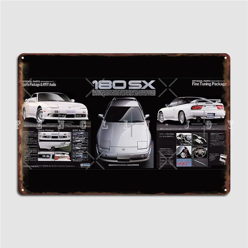 Japan 180sx Type-X Catalog Brochure Large Version Metal Plaque Poster Wall Cave Pub Garage Mural Painting Tin Sign Poster