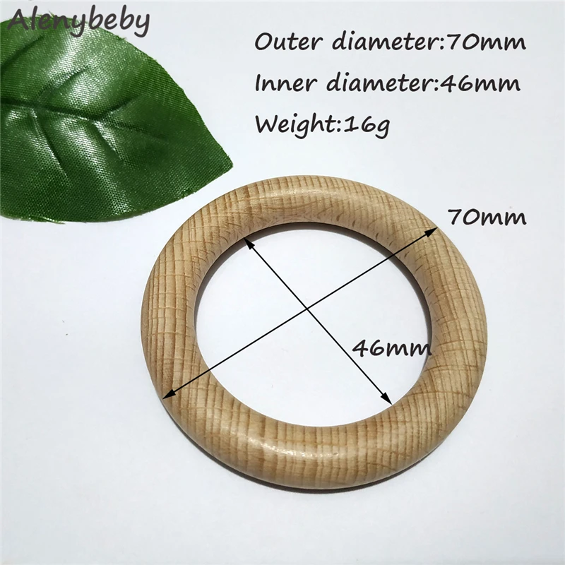 

Natural Wood Teething Rings Toy Baby Teether Tooth Care Non-toxic Healthy 70mm Beech Wooden Ring Teether Infant Teething Toys