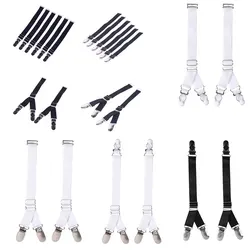 8 Styles Garment Hooks Suspenders Belt with Leather Polyester Elastic Clip-on Braces Punk PU Leather Garter Belt