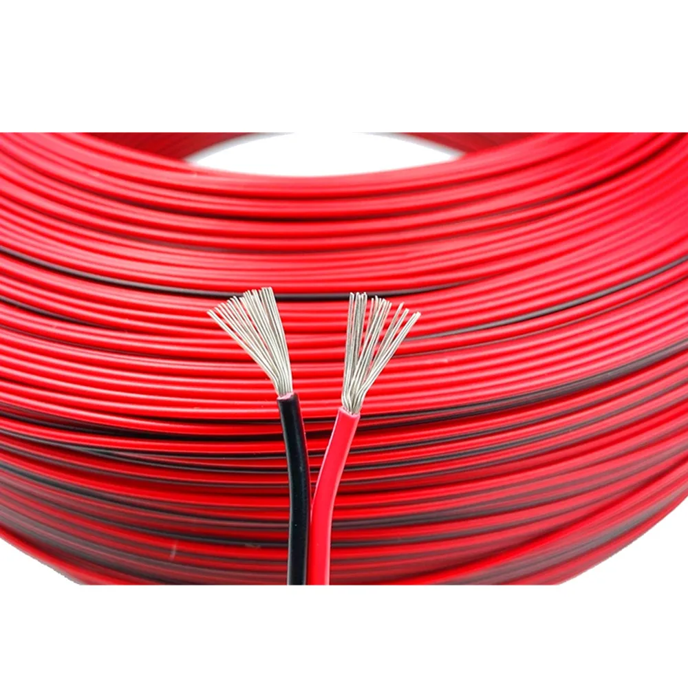 

20 meters Electrical Wire Tinned Copper 2 Pin AWG 22 insulated PVC Extension LED Strip Cable Red Black Wire Electric Extend Cord