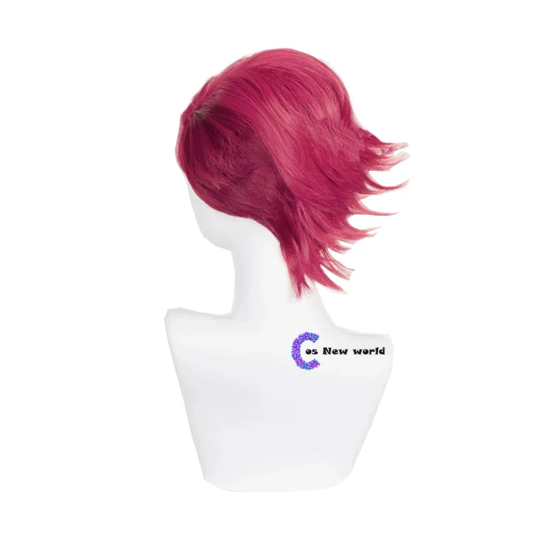 LOL Arcane Vi-Peluca de Cosplay para mujer y hombre, pelo sintético resistente al calor, Color rosa profundo, 30cm