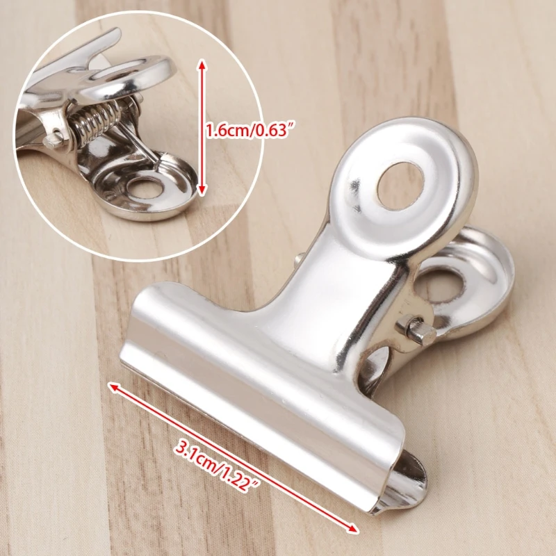 10pcs 31mm Metal Bulldog Grip Clips Food Bag Sealing Clamp File Ticket Binder Photo Money Organizer Kitchen Office School Supply