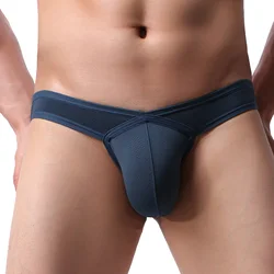 CLEVER-MENMODE hommes Sexy taille basse renflement poudres slips maille caleçon sous-vêtements Bikini culotte hombre hommes creux Lingerie glisse