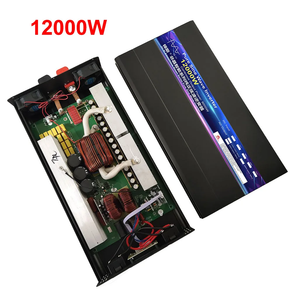 Inverter 12V 24V 48V To AC 110V127V 220V 8000W 10000W 12000W Pure Sine Wave Solar Remote Control Switching Power Supply Inverter