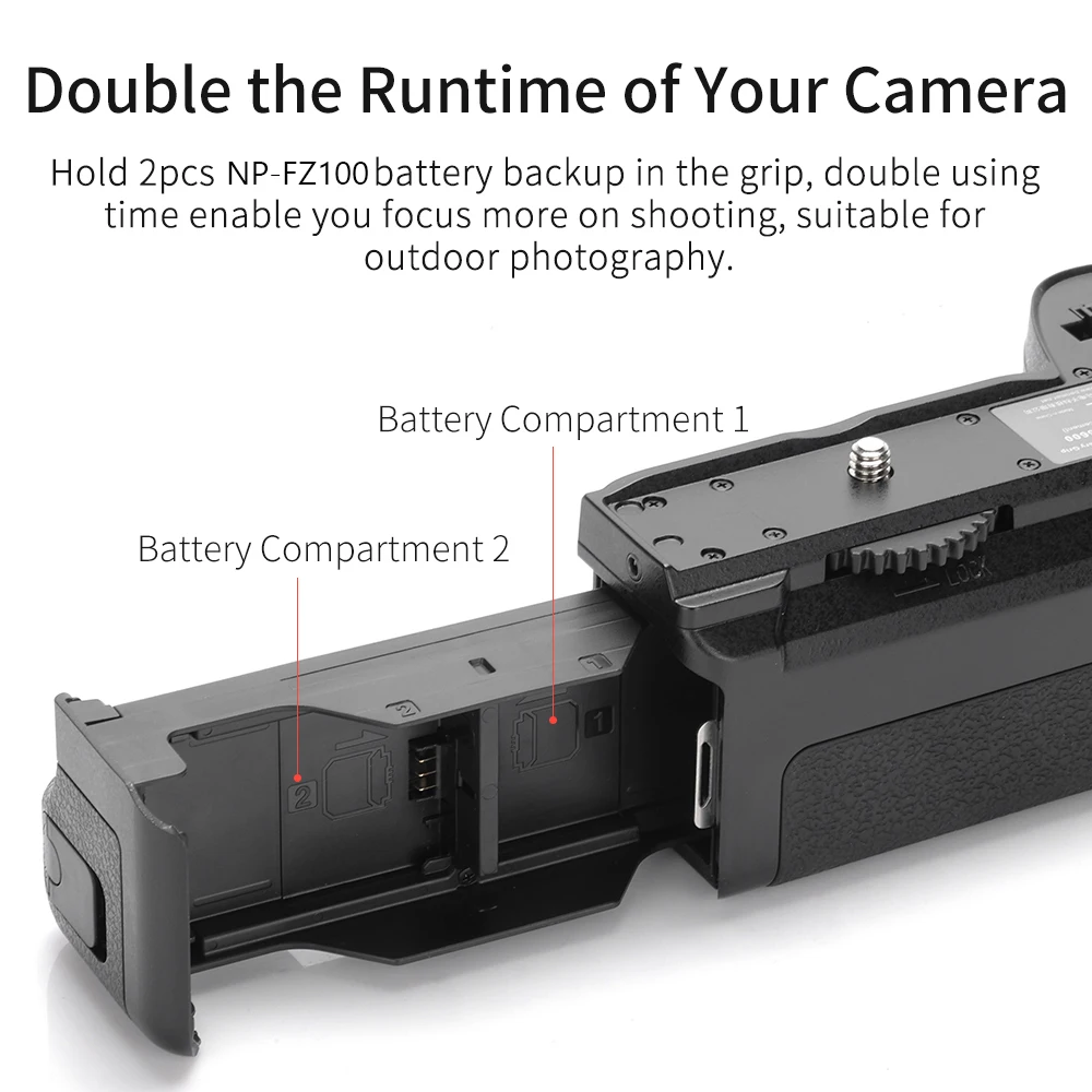 KingMa VG-A6600 Vertical Battery Grip Professional Handle Grip For Sony Alpha 6600，A6600,ILCE-6600 Camera Vertical Shooting Grip