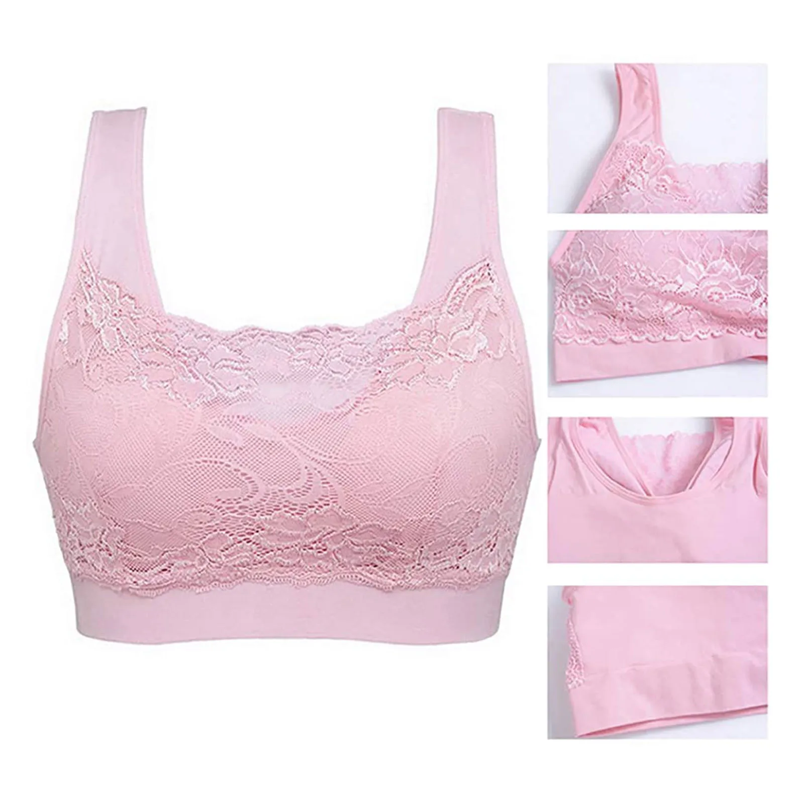 Women's Stretch Push-up Yoga Bra Padded No Underwire Sports Bra Set V-neck Sleepwear Summer Home Wear Sleep Wear For Women