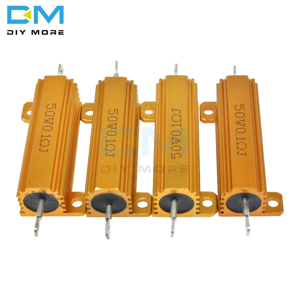 0.5R 1R 2R 4R 6R 8R 10R 20R 50W Aluminum Shell Housed Case Power Wirewound Resistor 1K 5% +5% -5% 0.5/1/2/4/6/8/10/20/50/100 Ohm