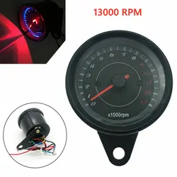 Motorcycle Tachometer LED Backlight Meter Gauge Rev Counter 0-13000 RPM 12V ATV Motorbike Universal