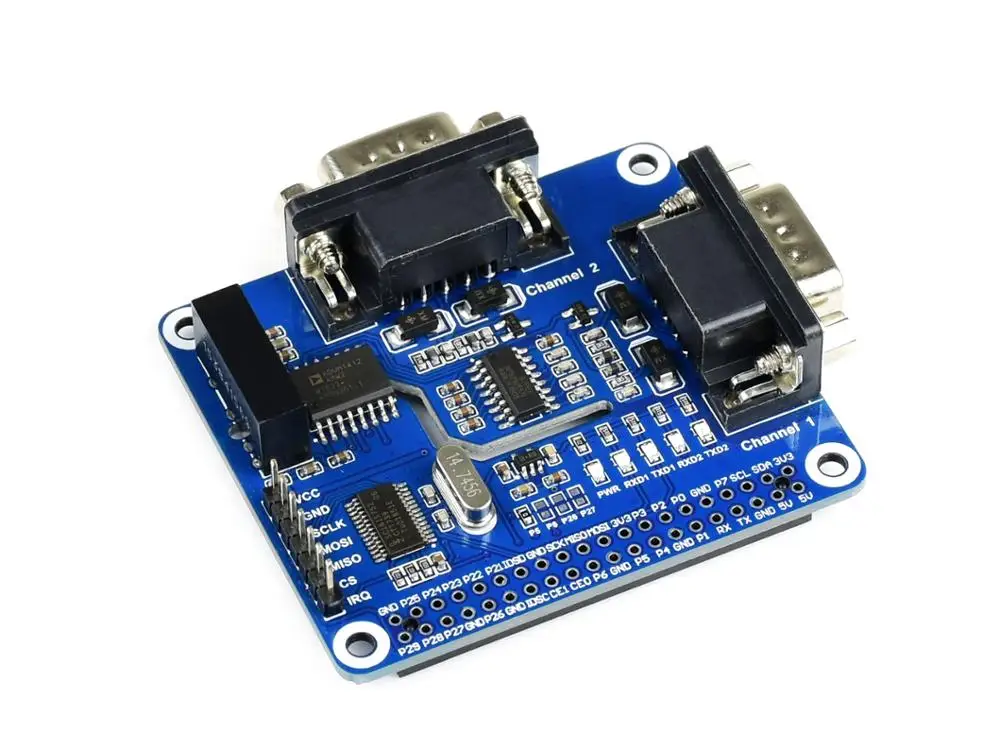 

2-Channel Isolated RS232 Expansion HAT for Raspberry Pi, SC16IS752+SP3232 Solution, with Multi Onboard Protection Circuits