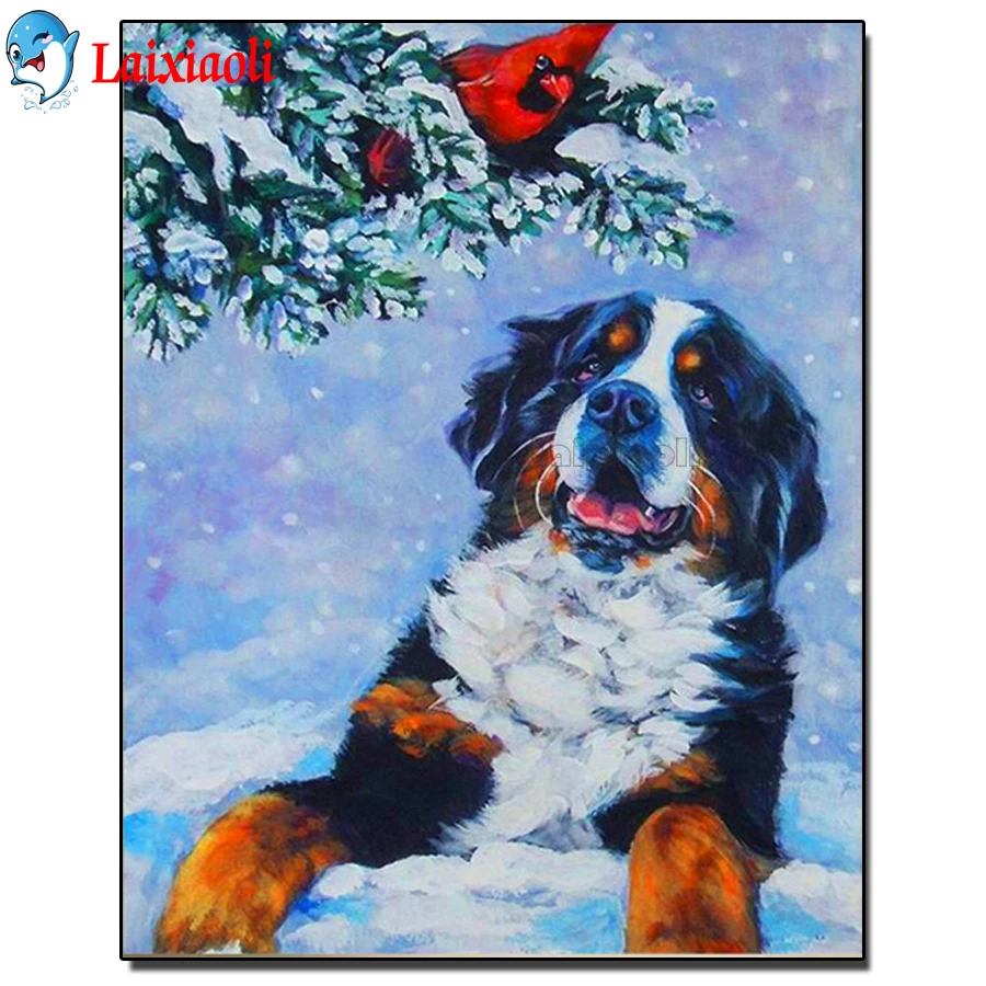 Diamond Painting Berne Mountain Dog Full Sqaure round 5D DIY Diamond Embroidery pet Mosaic Winter Rhinestone Kit Decor For Home