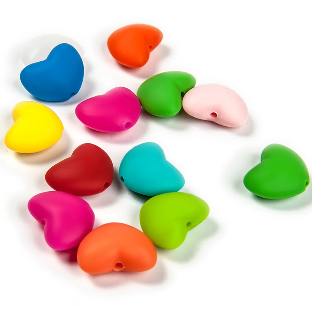 Cute-idea 10 pz bambino dentizione cartone animato Silicone gommoso artigianato fai da te ciuccio clip catena per ciondolo BPA perline massaggiagengive gratis giocattolo per bambini